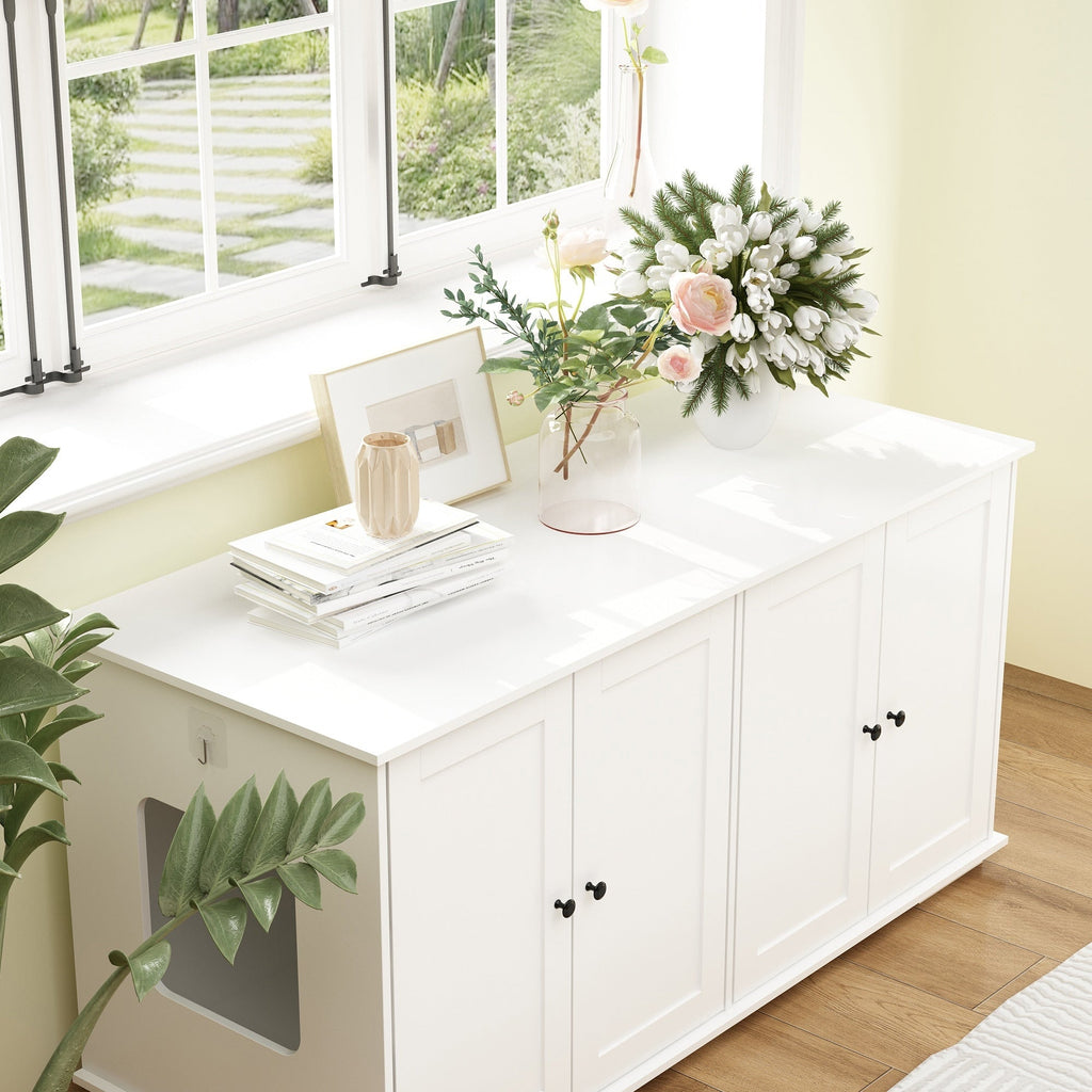 Meuble de dissimulation pour bac à litière pour chat et toilettes privées pour animaux de compagnie