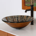 Robinet de salle de bain haut à poignée unique et bonde escamotable en bronze huilé Elite