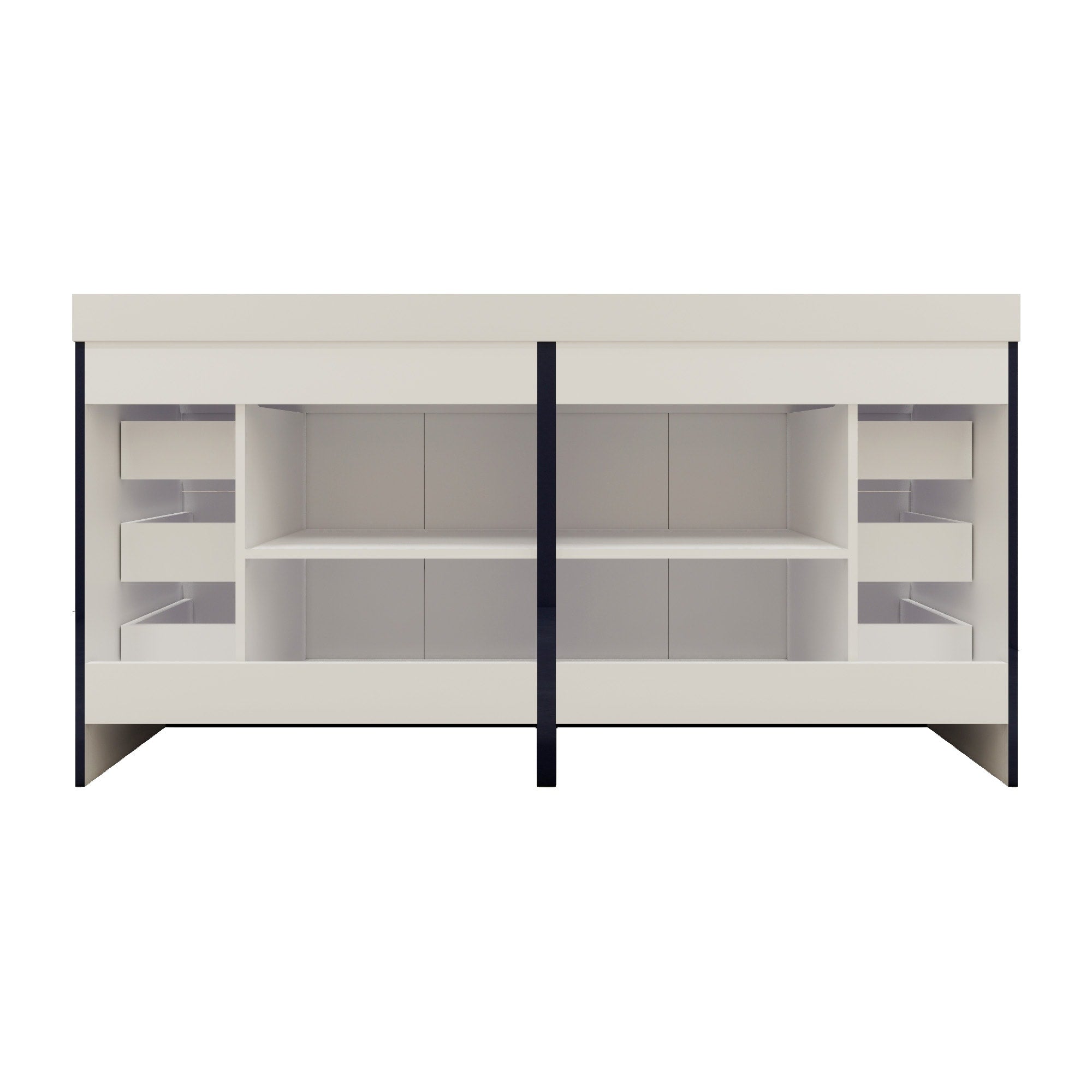 Meuble-lavabo autoportant Eliza de 72 po avec double vasque