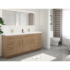 Meuble-lavabo autoportant Eliza de 72 po avec double vasque