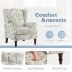 Fauteuil d'appoint moderne Erommy, fauteuil à dossier haut, canapé simple en tissu rembourré avec pieds en bois pour le salon