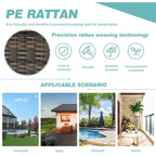 Ensemble de chaises de jardin pivotantes à 360° Erommy avec coussins épais et table basse en verre trempé pour jardin et arrière-cour