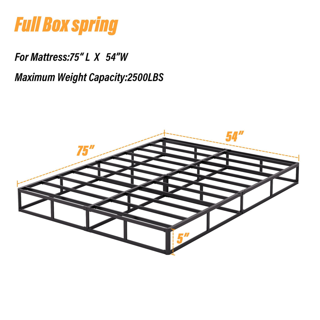 Ressort métallique à profil bas de 5 pouces, structure robuste avec revêtement gris