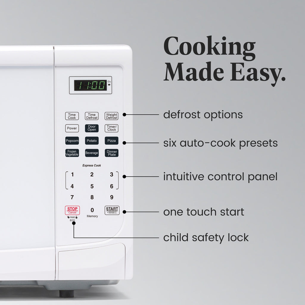 Four à micro-ondes de comptoir Farberware de 1 000 W et 1,1 pi³ avec éclairage LED et verrouillage enfant