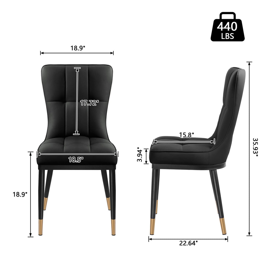 Lot de 2/4 chaises de salle à manger rembourrées en similicuir