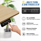 Bureau debout électrique réglable en hauteur Futzca, bureau assis-debout pour ordinateur avec panneau d'épissure