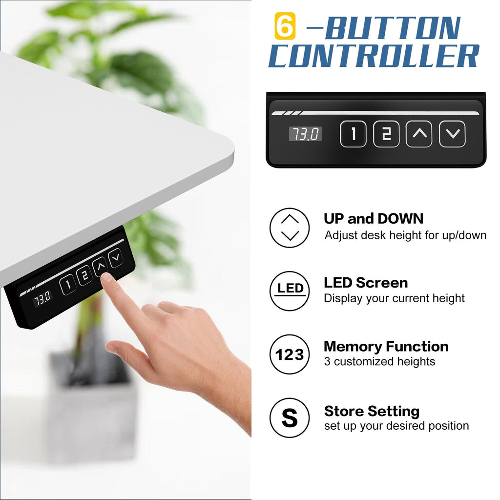 Bureau debout électrique réglable en hauteur Futzca, bureau assis-debout pour ordinateur avec panneau d'épissure