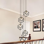 Lustre suspendu géométrique pour escalier, hauteur réglable, 5 ou 7 lumières