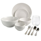 Gibson Home All U Need Service de table 60 pièces Assiettes, bols, verres, fourchettes, cuillères et couteaux (Service pour 6)