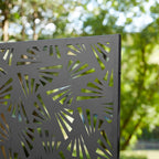 Paravent de confidentialité à 3 panneaux galvanisé à motifs floraux de 6 pieds de Glitzhome