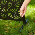 Paravent de confidentialité à 3 panneaux galvanisé à motifs floraux de 6 pieds de Glitzhome