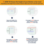 Glitzhome Lot de 2 ou 4 tabourets de bar pivotants modernes en bois à hauteur de comptoir et de bar