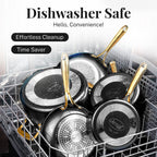 Batterie de cuisine antiadhésive en céramique noire Gotham Steel, 15 pièces, avec ustensiles