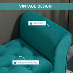 Banc ottoman de rangement capitonné à boutons HOMCOM, banc de lit rembourré avec accoudoirs roulés pour chambre, salon ou couloir