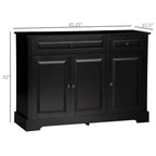 Buffet moderne HOMCOM avec placards de rangement, 2 tiroirs et étagères réglables, noir