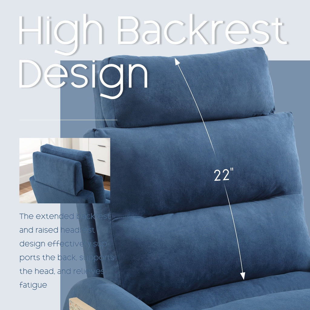 Fauteuil d'appoint HOMYKA avec dossier réglable et pouf de rangement