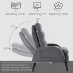 Fauteuil d'appoint HOMYKA avec dossier réglable et pouf de rangement