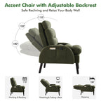 Fauteuil d'appoint HOMYKA avec dossier réglable et pouf de rangement