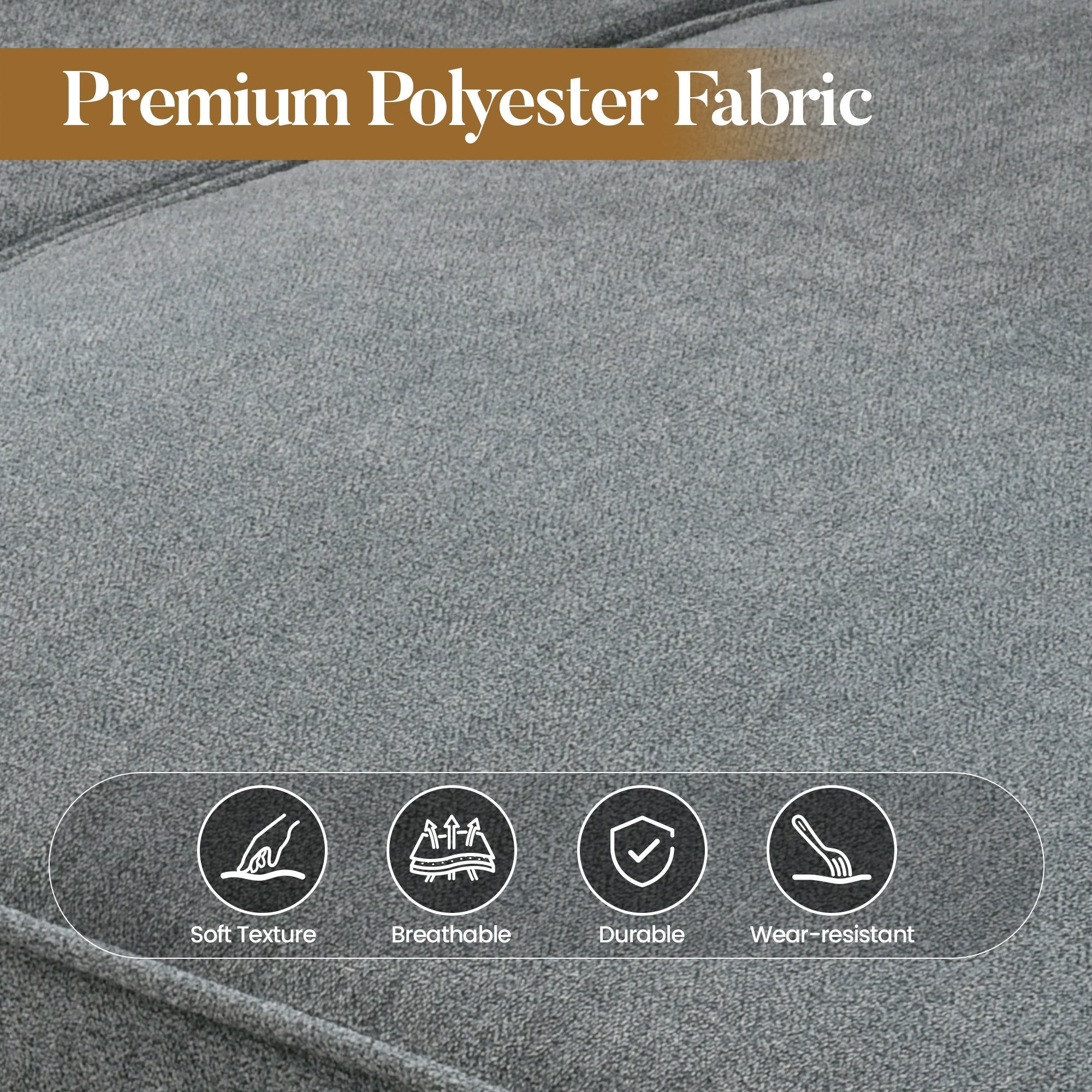 Canapé 3 places rembourré HOOOWOOO style milieu de siècle avec pieds en bois pour salon