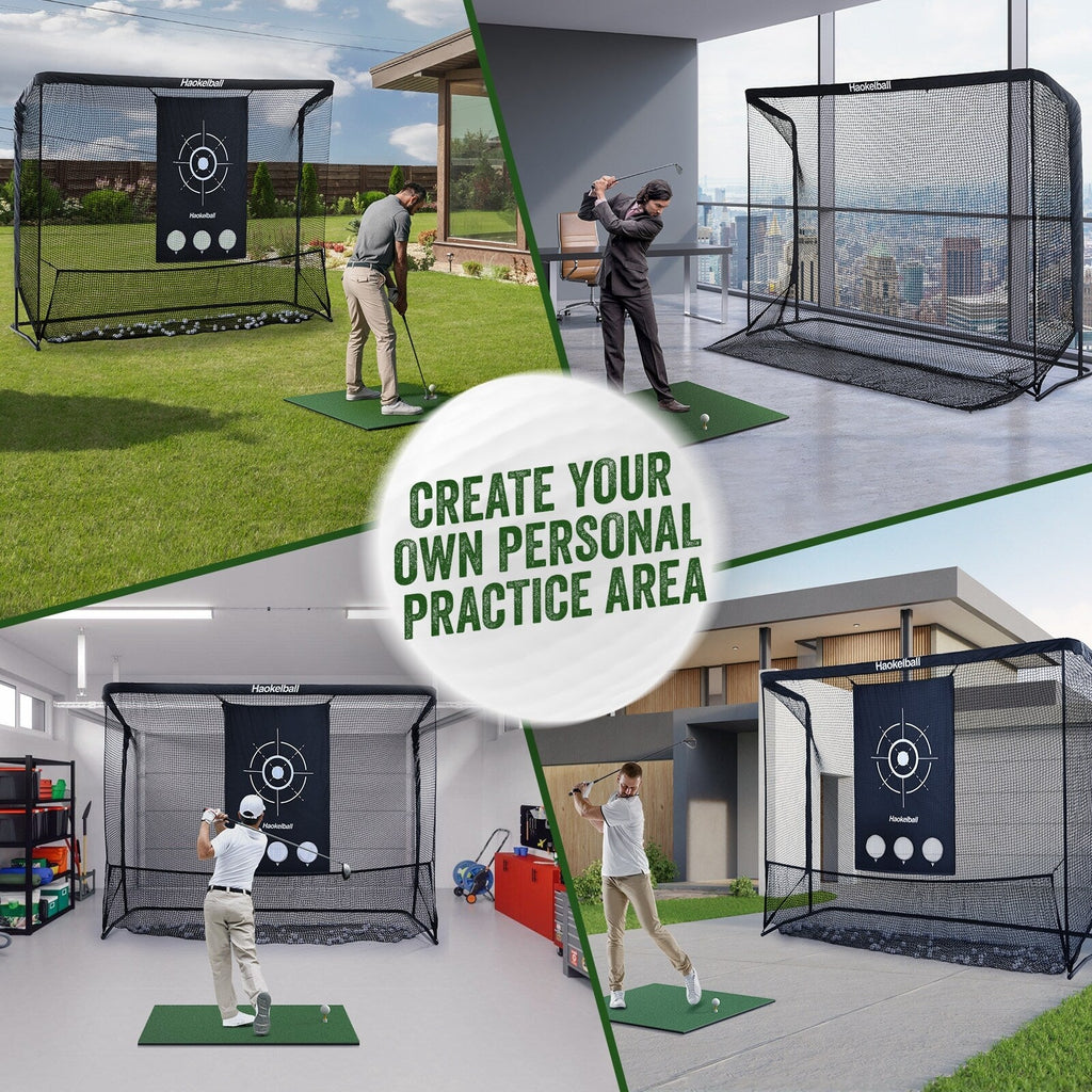 Filet de golf Haokelball 10x7,5 pieds Filet d'entraînement de golf avec tissu cible Filet de frappe de golf robuste