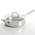 Batterie de cuisine robuste en acier inoxydable, 10 pièces