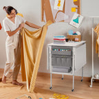 Table de bricolage réglable en hauteur avec étagères de rangement, table de découpe pliante mobile pour la maison, le bureau, la salle de couture, la salle d'artisanat