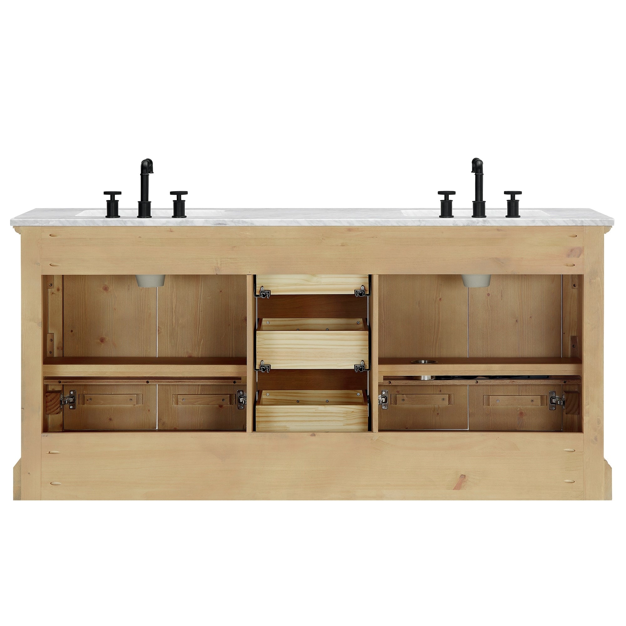 Meuble-lavabo Hervas avec plateau en marbre naturel sans miroir