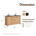 Meuble-lavabo Hervas avec plateau en marbre naturel sans miroir