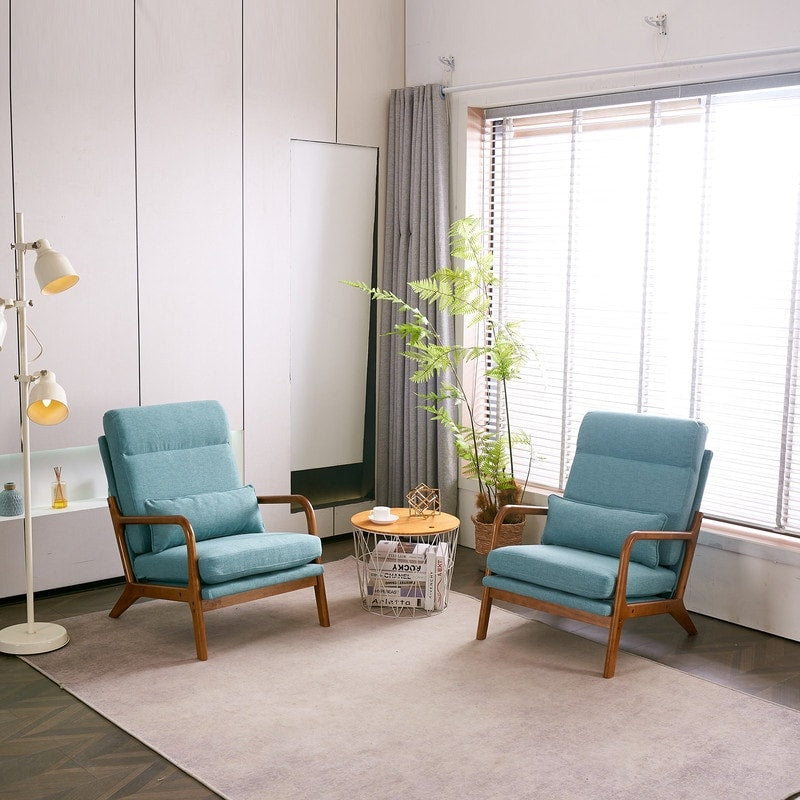 Chaise de loisirs à dossier haut en bois massif avec accoudoirs et dossier Chaise d'appoint