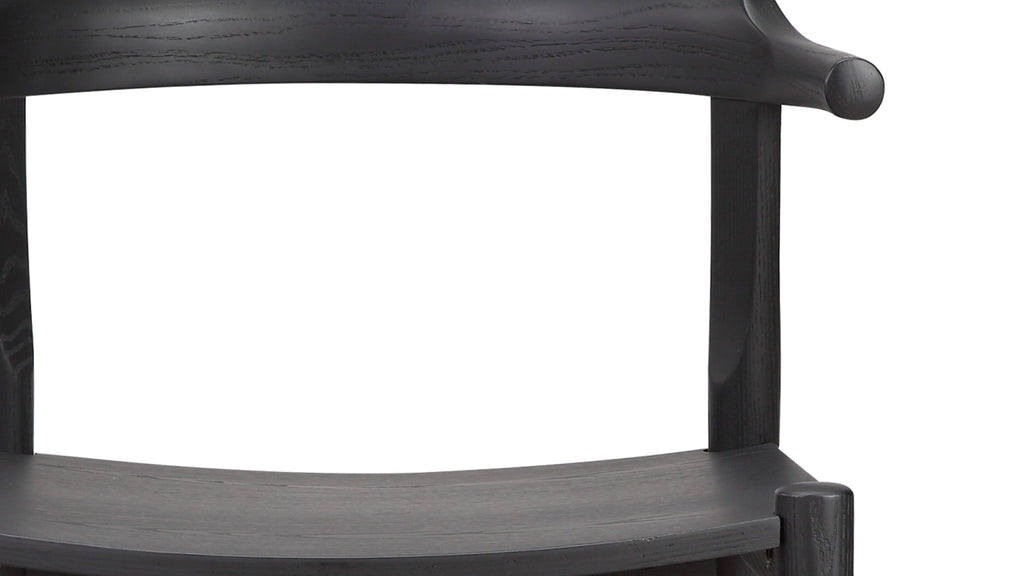 Chaise de salle à manger à dossier rabattable, assise en bois, frêne noir