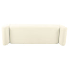 Banc de rangement moderne en sherpa avec pieds en bois HomePop