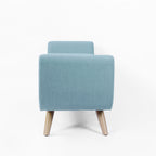 Banc de rangement moderne en sherpa avec pieds en bois HomePop