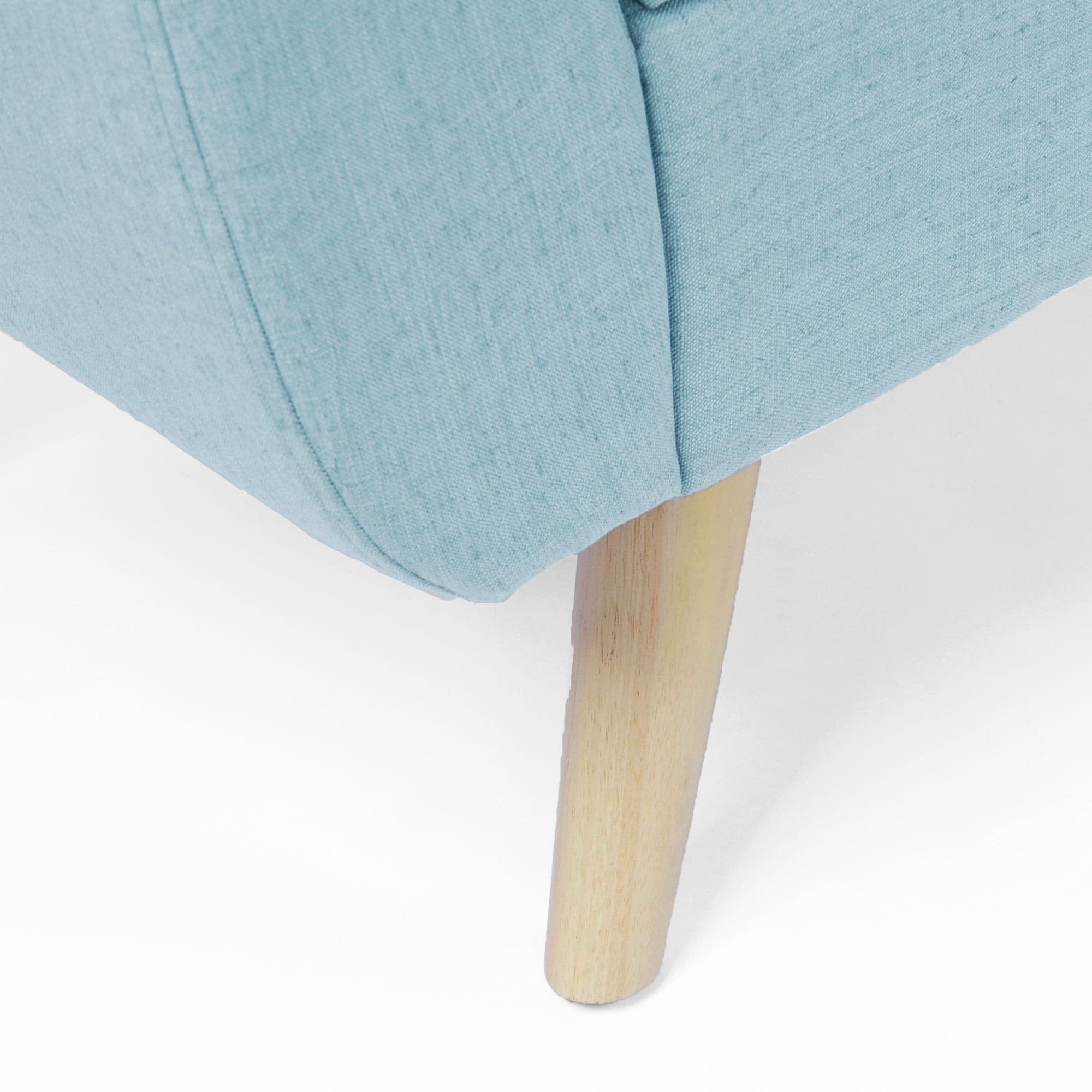 Banc de rangement moderne en sherpa avec pieds en bois HomePop