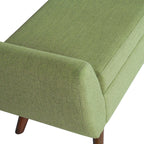 Banc de rangement moderne en sherpa avec pieds en bois HomePop