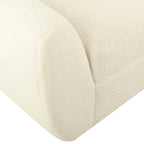 Banc de rangement moderne en sherpa avec pieds en bois HomePop