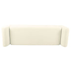 Banc de rangement moderne en sherpa avec pieds en bois HomePop