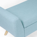 Banc de rangement moderne en sherpa avec pieds en bois HomePop