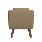 Banc de rangement moderne en sherpa avec pieds en bois HomePop