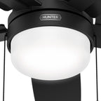 Ventilateur de plafond à profil bas Hunter 52 Anisten avec éclairage LED et chaînette - Moderne, contemporain, transitionnel
