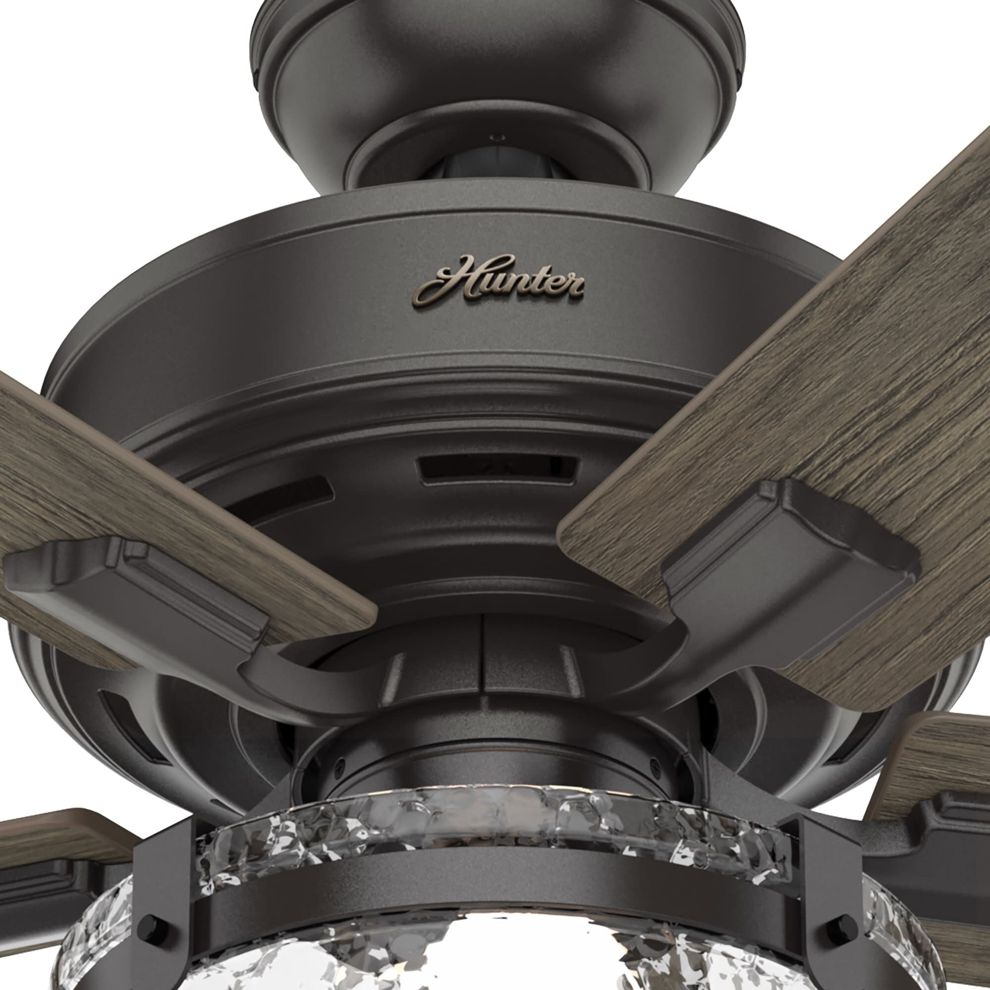 Ventilateur de plafond intérieur/extérieur Hunter 52 Canyon Ridge, éclairage LED, télécommande portable - Style campagnard, rustique, industriel