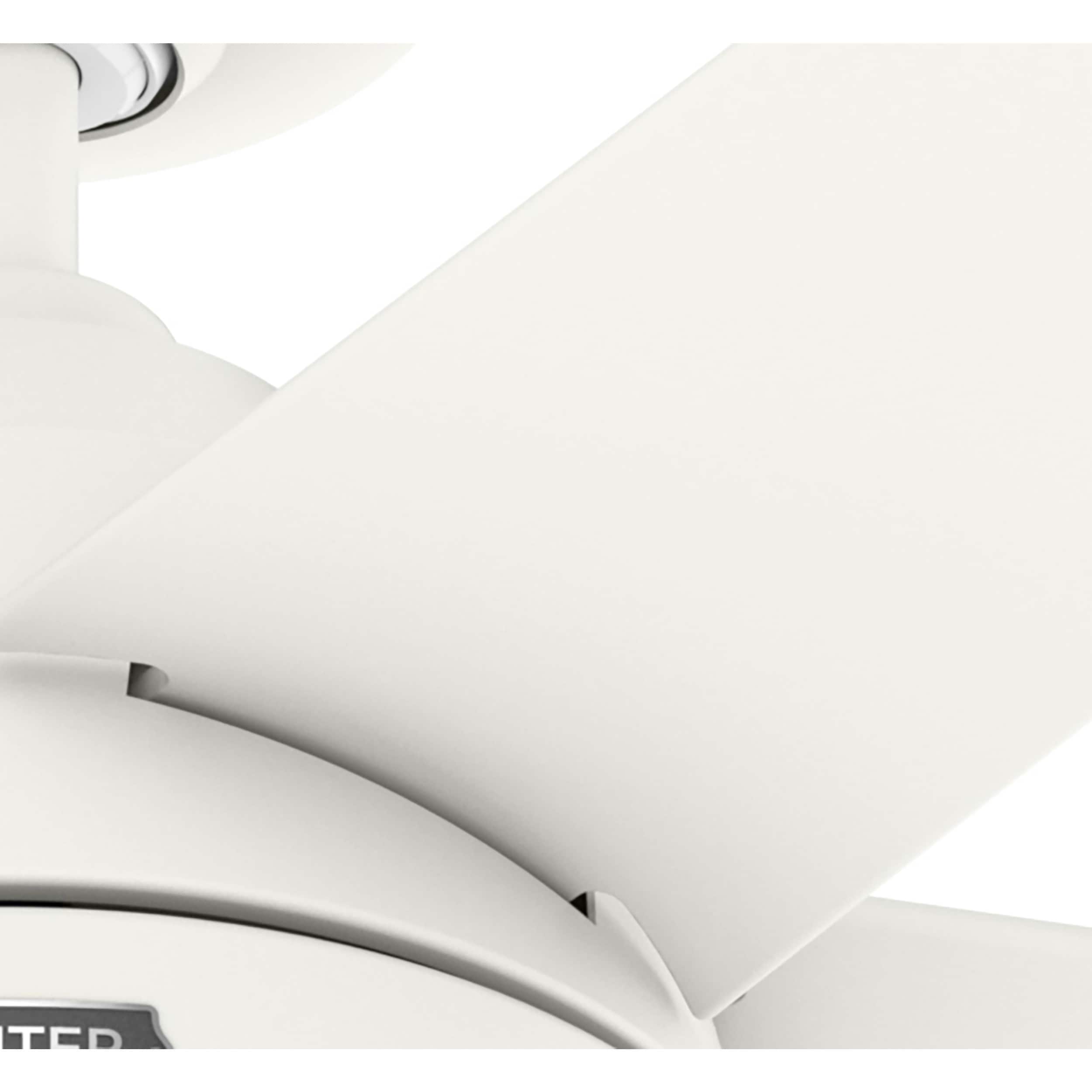 Ventilateur de plafond extérieur Hunter 52 Skyflow avec kit d'éclairage LED, commande murale - Côtier moderne contemporain - WeatherMax - CLASSÉ HUMIDE !