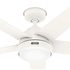 Ventilateur de plafond extérieur Hunter 52 Skyflow avec kit d'éclairage LED, commande murale - Côtier moderne contemporain - WeatherMax - CLASSÉ HUMIDE !