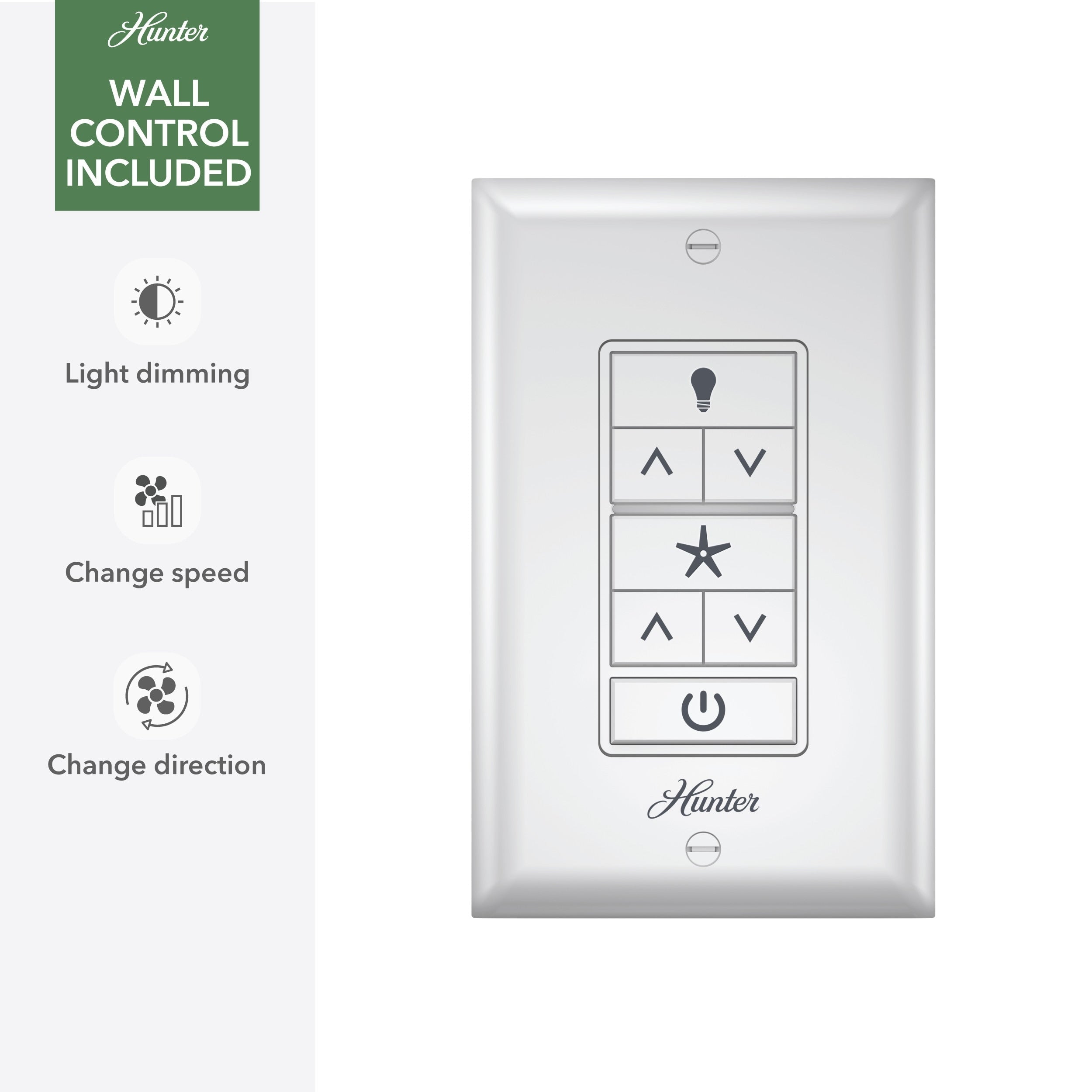 Ventilateur de plafond extérieur Hunter 52 Skyflow avec kit d'éclairage LED, commande murale - Côtier moderne contemporain - WeatherMax - CLASSÉ HUMIDE !