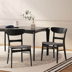 Chaise de salle à manger Abrielle en bois d'hévéa rembourrée de style milieu de siècle (lot de 2) par Christopher Knight Home