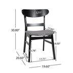 Chaise de salle à manger Abrielle en bois d'hévéa rembourrée de style milieu de siècle (lot de 2) par Christopher Knight Home