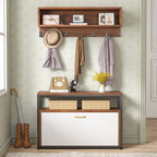 Ensemble de porte-manteaux et de bancs à chaussures pour entrée, porte-manteaux et porte-chaussures de style industriel