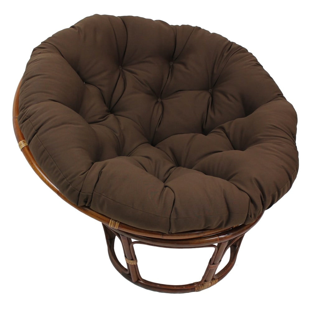 Chaise Papasan Bali en rotin de 42 pouces avec coussin en sergé