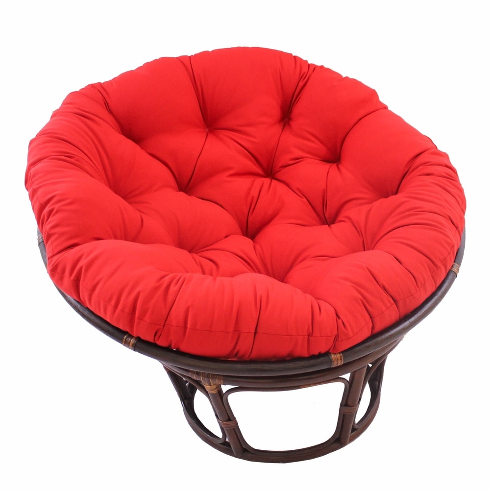 Chaise Papasan Bali en rotin de 42 pouces avec coussin en sergé