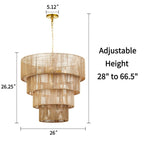 Suspension bohème KAWOTI largeur 26, 5 lumières, 4 niveaux