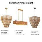 Suspension bohème KAWOTI largeur 26, 5 lumières, 4 niveaux